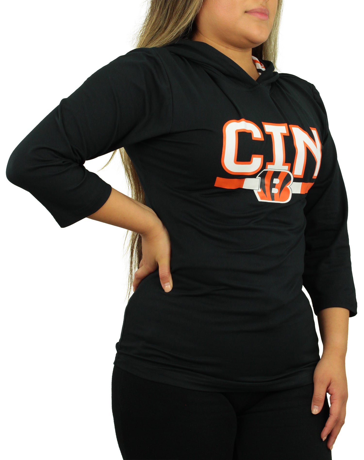 NFL Womens Cincinnati Bengals Hoodie Sweatshirt, Black, Medium