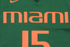 Nike NCAA Youth Boys Miami Hurricanes #15 Basketball Jersey, Green