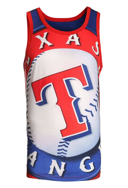 MLB Men's Texas Rangers Big Logo Tank Top Shirt, Red