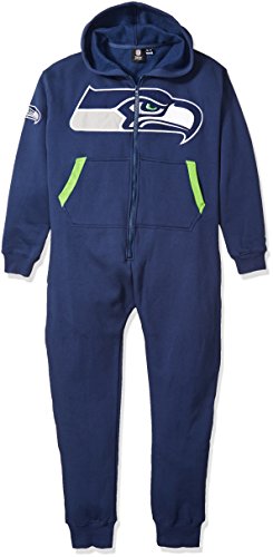 Forever Collectibles NFL Unisex Seattle Seahawks Logo Jumpsuit, Navy