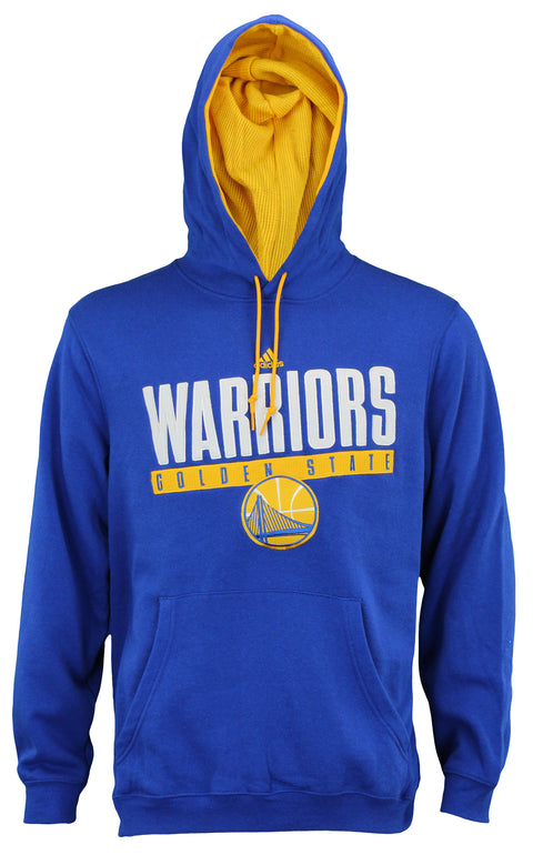 Adidas NBA Men's Golden State Warriors Tipoff Playbook Pullover Hoodie, Blue
