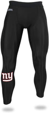 Zubaz NFL Men's New York Giants Active  Compression Black Leggings