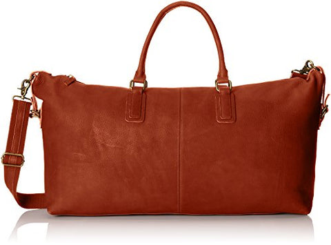 JD Fisk Men's Classic Leather Weekender Bag, Tan, One Size [Apparel]