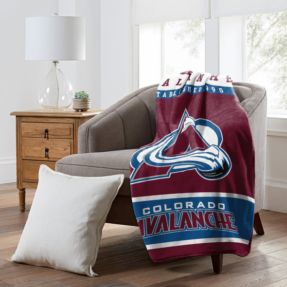 Northwest Colorado Avalanche NHL Polyester Raschel Throw Blanket 50" X 60"