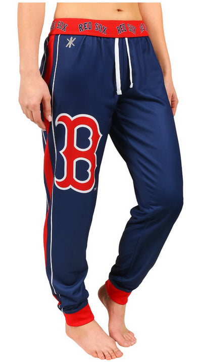 KLEW MLB Women's Boston Red Sox Cuffed Jogger Pants, Navy