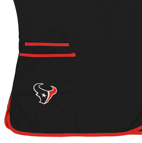Fabrique Innovations NFL Women's Houston Texans Team Logo Wrap Scrub Top