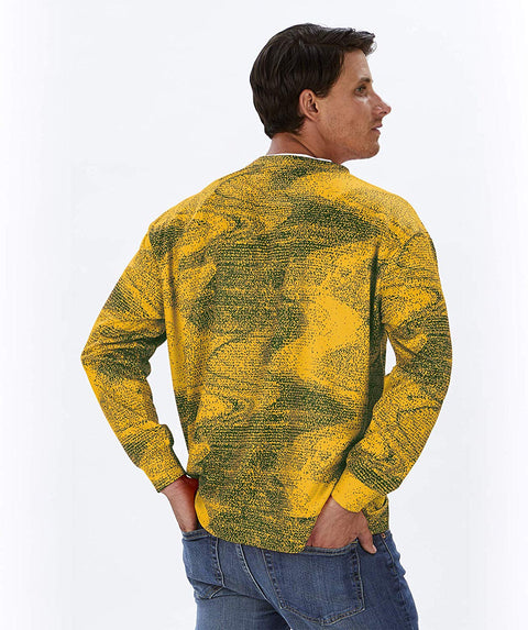 Zubaz NFL Football Men's Green Bay Packers Static Crew Neck Sweatshirt