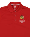 Adidas NHL Mens Chicago Blackhawks Stanley Cup 2015 Champs Staff Polo Shirt, Red, Small