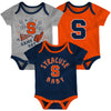 Outerstuff Syracuse Orange NCAA Infant Champs 3-Piece Creeper Set, Navy/Orange/Grey