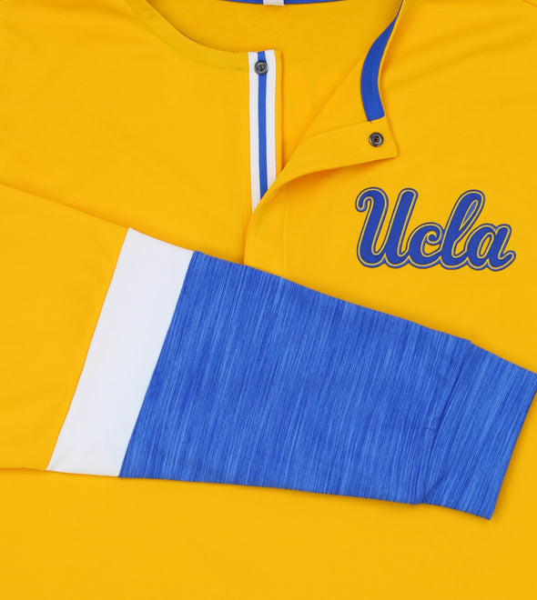 Adidas UCLA Bruins NCAA Men's Long Sleeve On Court Shooter Shirt, Yellow