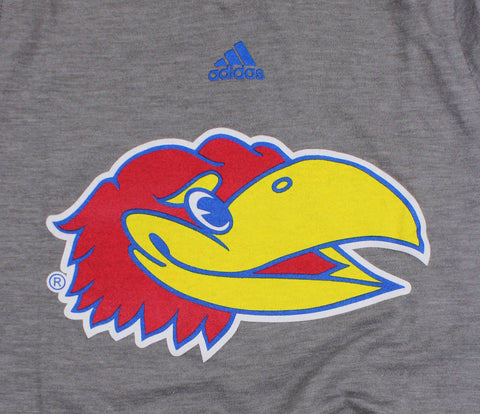 Adidas NCAA College Youth Girls Kansas Jayhawks T-Shirt - Gray