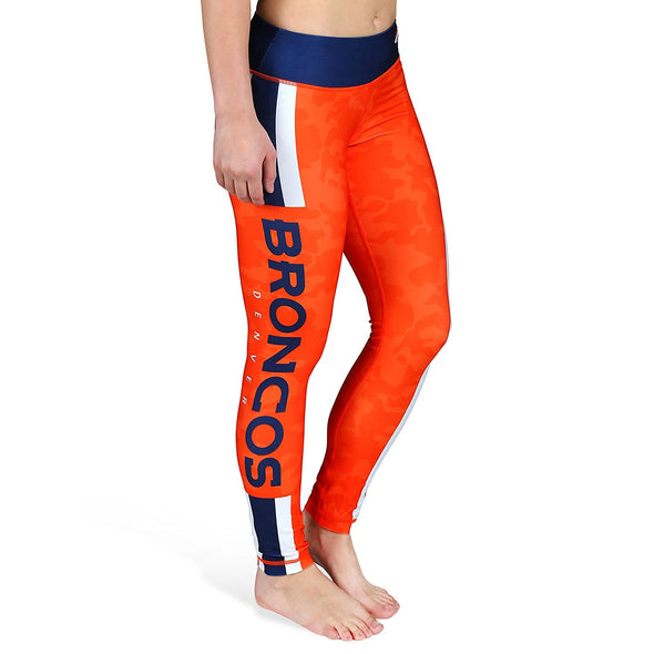 Forever Collectibles NFL Women's Denver Broncos Team Stripe Leggings, Orange