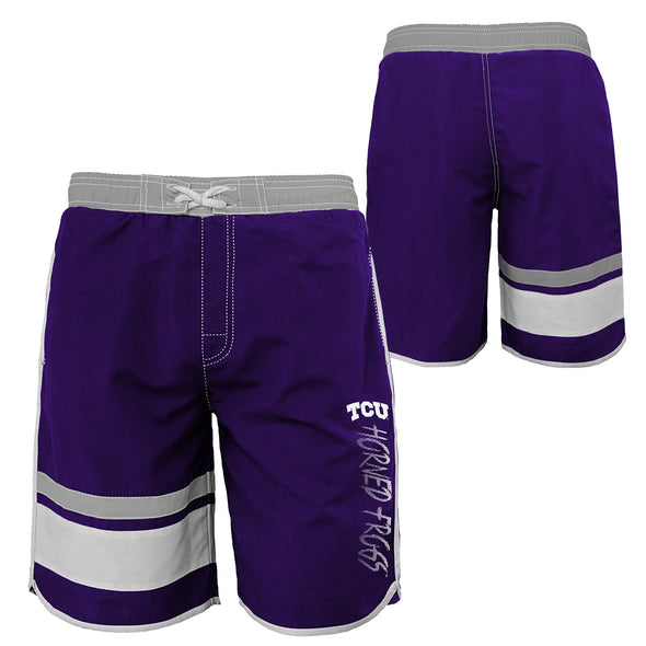 Outerstuff NCAA Youth TCU Horned Frogs Color Block Swim Trunks