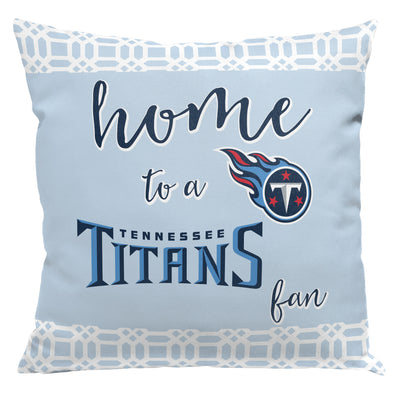 Northwest NFL Tennessee Titans Sweet Home Fan 2 Piece Throw Pillow Cover, 18x18