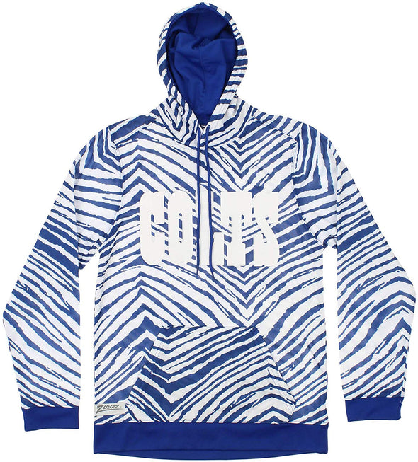 Zubaz NFL Football Men's Indianapolis Colts Zebra Print Touchdown Hoodie