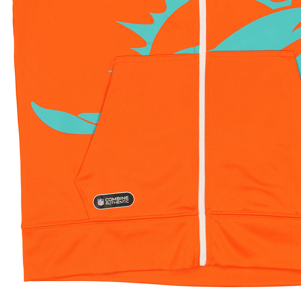 Outerstuff NFL Men's Miami Dolphins Drill Performance Full Zip Hoodie
