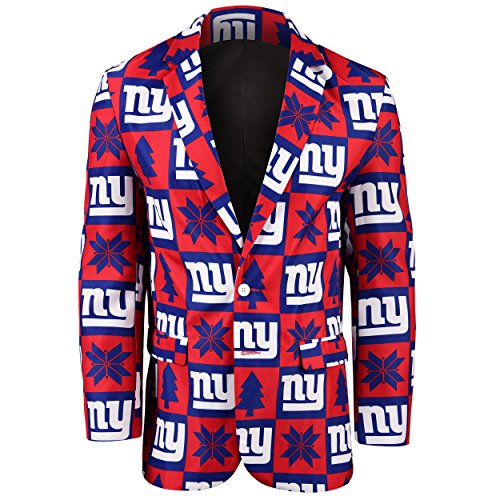 FOCO NFL Men's New York Giants Patches Ugly Business Jacket, Size 42
