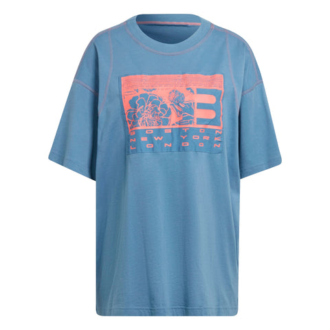 Adidas Women's SportsWear SuperHer Oversized Tee, Altered Blue