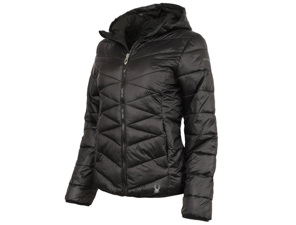 Spyder Women's Alyce Short Puffer Jacket, Black Cire