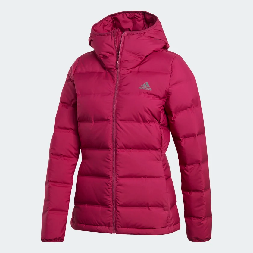 Adidas Women's Helionic Down Jacket, Power Berry – Fanletic