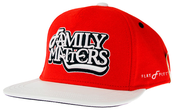 Flat Fitty Family Matters Snapback Cap Hat, Red and Black, One Size