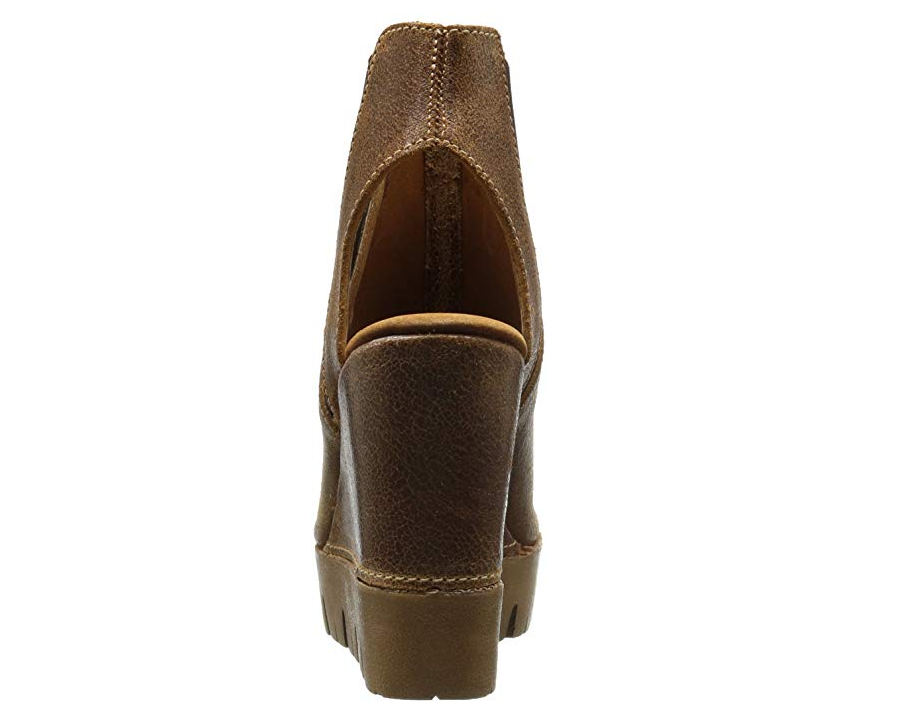 Sbicca Women's Capitol Ankle Bootie - Peep Toe Open Heel Wedge Boot With Lug Sole