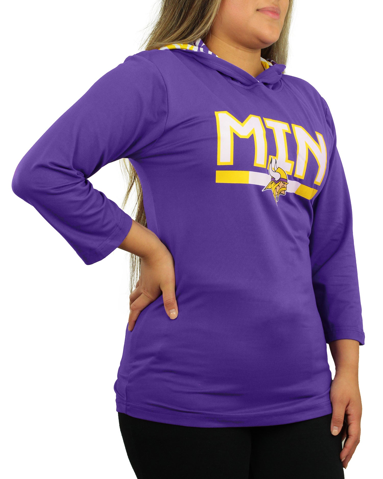 Zubaz NFL Women's Minnesota Vikings Solid Team Color Lightweight Pullo –  Fanletic