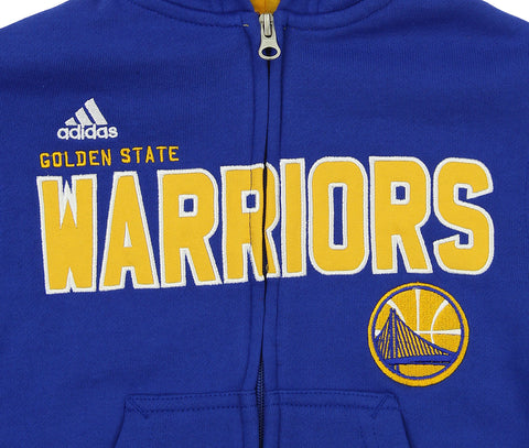 Adidas NBA Kids Golden State Warriors Stated Full Zip Hoodie, Blue
