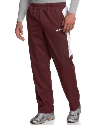 ASICS Men's Caldera Warm Up Running Pants, Maroon/White