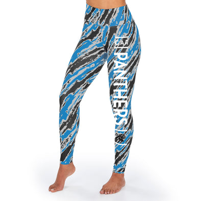 Zubaz NFL Women's Carolina Panthers Diagonal Streak Leggings