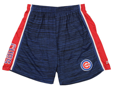Zubaz MLB Baseball Men's Chicago Cubs Space Dye Solid Stripe Shorts