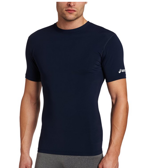 ASICS Men's Compression Athletic Short Sleeve Running Shirt, Navy