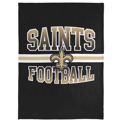 FOCO NFL New Orleans Saints Stripe Micro Raschel Plush Throw Blanket, 45 x 60