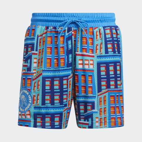 Adidas Women's Hoop York City Mesh Shorts, Multicolor