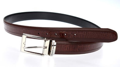 Stacy Adams 6-203 Smooth Grain Leather with Croco Embossed Adjustable Belt