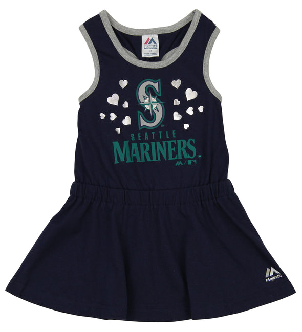 Outerstuff MLB Girls Toddler Seattle Mariners Criss Cross Tank Dress, Blue