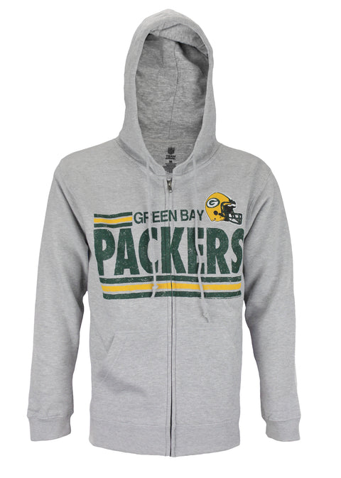 Green Bay Packers NFL Football Men's Across the Middle Fleece Hoodie, Grey