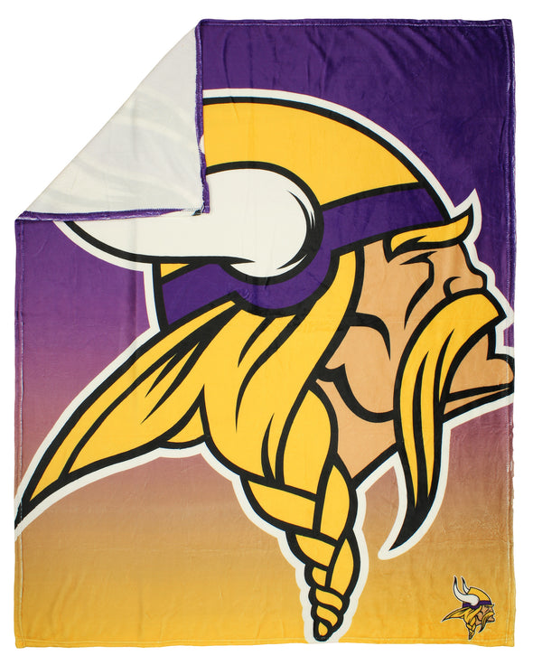 FOCO NFL Minnesota Vikings Gradient Micro Raschel Throw Blanket, 50 x 60