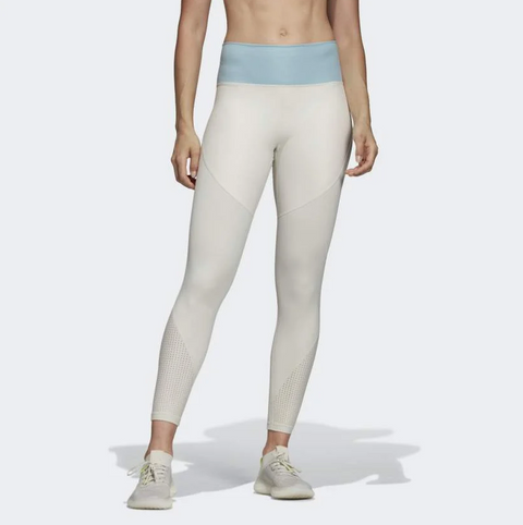 Adidas Women's Believe This Shiny High-Rise 7/8 Tights, Raw White