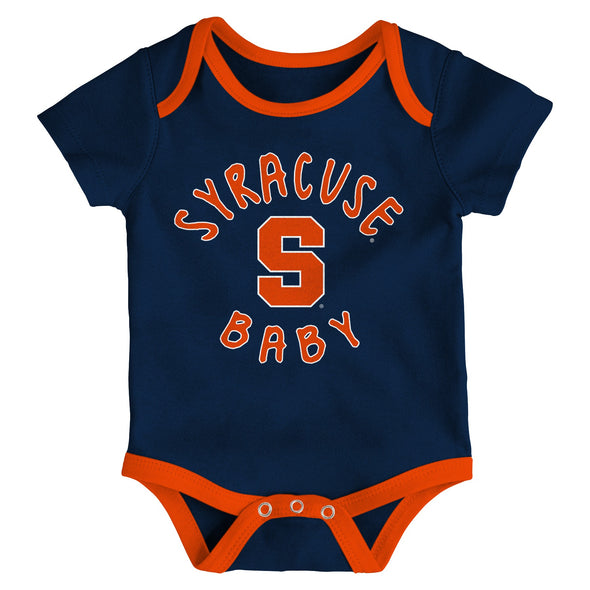 Outerstuff Syracuse Orange NCAA Infant Champs 3-Piece Creeper Set, Navy/Orange/Grey