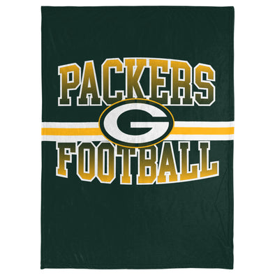 FOCO NFL Green Bay Packers Stripe Micro Raschel Plush Throw Blanket, 45 x 60