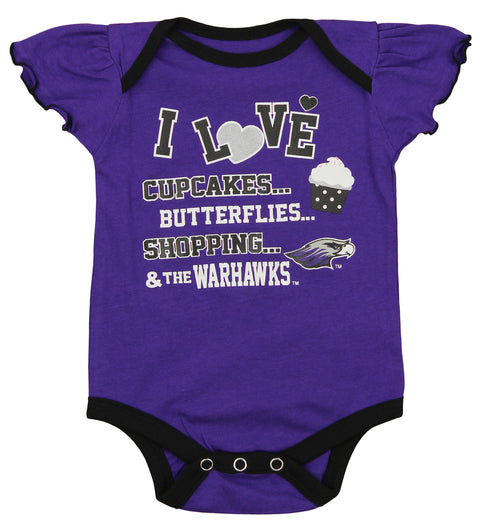 OuterStuff NCAA Infant Girls Wisconsin Whitewater Warhawks 3 Piece Bodysuit Set