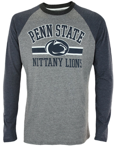 NCAA Men's Penn State Nittany Lions Cover 2 Long Sleeve Raglan Shirt - Gray