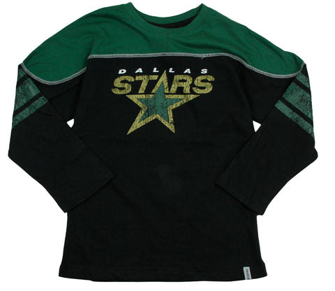 Reebok NHL Youth Boy's Dallas Stars Long Sleeve Shootout Tee Shirt, Black