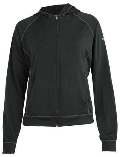 Reebok Women's PlayDry Performance Zipped Hoodie Sweatshirt, Black
