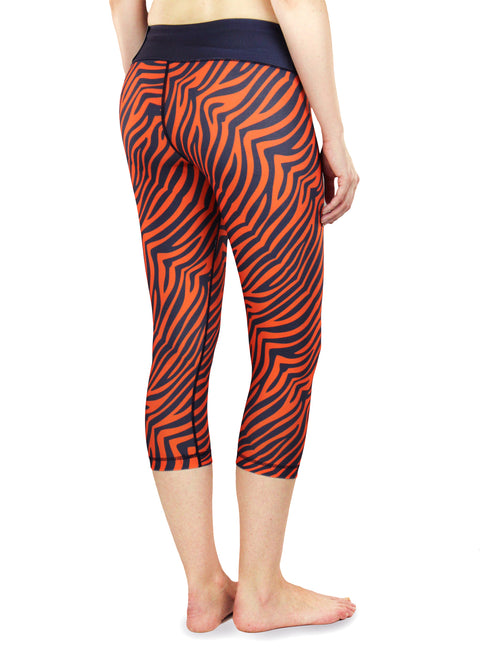 NCAA Women's Auburn Tigers Thematic Print Capris, Navy