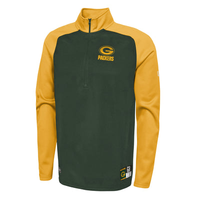 Outerstuff NFL Men's Green Bay Packers O-Line Performance 1/4 Zip Fleece Top