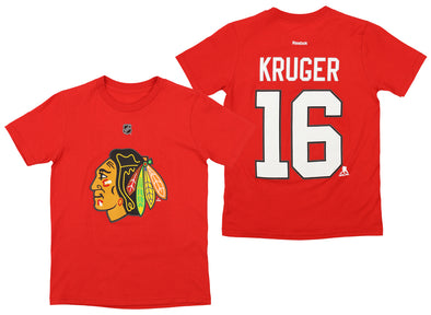 Reebok NHL Youth Chicago Blackhawks Marcus Kruger #16 Tee Shirt, Red