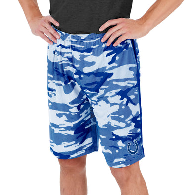 Zubaz Men's NFL Indianapolis Colts Lightweight Camo Lines Shorts with Logo