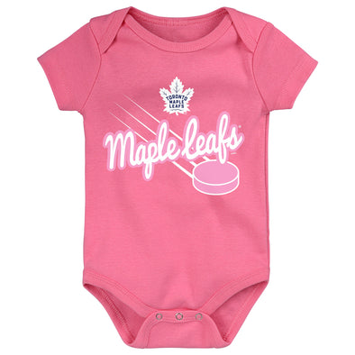 Outerstuff NHL Newborn (0M-9M) Toronto Maple Leafs Team Goals Creeper, Pink
